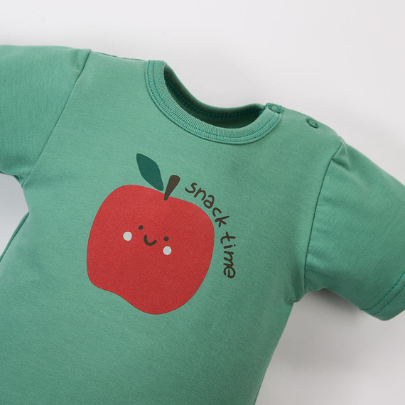 Dojčenské body Eevi Snack Time krátky rukáv bavlna elastické pohodlné