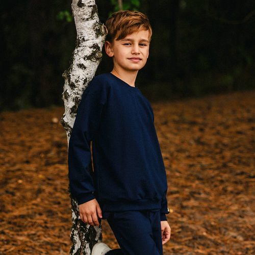 Simply Comfy Detská mikina Eevi - oversize, 100% bavlna, tmavomodrá