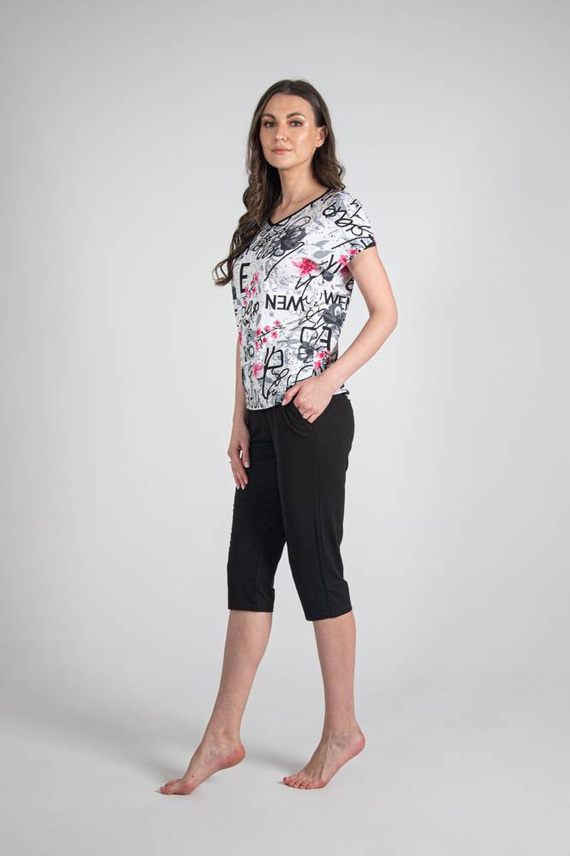 676 Dámske pyžamo s podrážkou Forex - biele