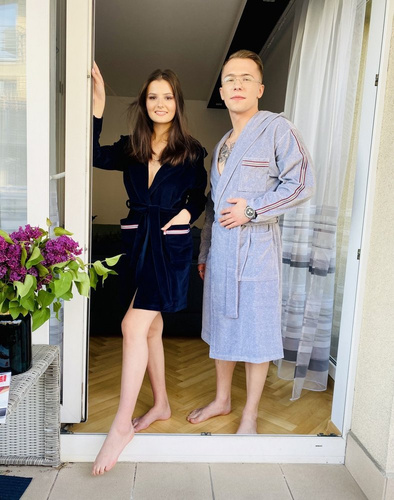 424 Lampas Dámsky župan - tmavomodrý