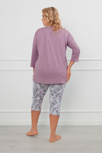 Ibena Dámske pyžamo s 3/4 rukávmi, 3/4 nohavice Italian Fashion - vres/potlač