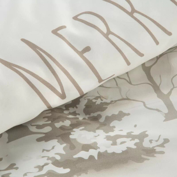 Vianočná posteľná bielizeň so snehovými vločkami z mikrovlákna Eurofirany biela zimná krajina - mäkká, ľahká a ľahko udržiavateľná, so zapínaním na zips