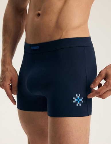 Pánske boxerky Henderson 45482 Faro 2-pack bavlnené so širokou gumou a logom