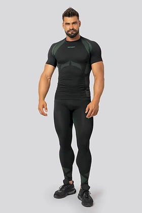 Brubeck Breeze 2.0 pánske termo tričko Nilit Breeze krátky rukáv Black/Green