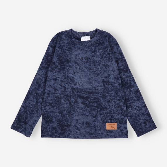 KAR-1021 Chlapčenská blúzka s dlhými rukávmi Lagarto Verde navy blue - bavlna s elastanom, poľská výroba
