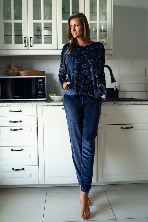 Dámska súprava Elixir Long. rukáv, dĺžka. talianske módne nohavice námornícka modrá