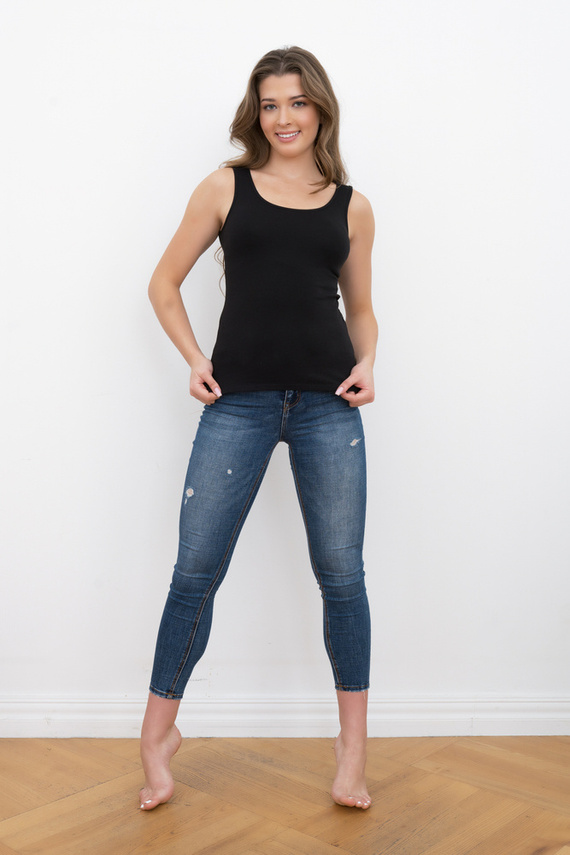 Ibiza Dámska košeľa so širokými ramenami Italian Fashion- black