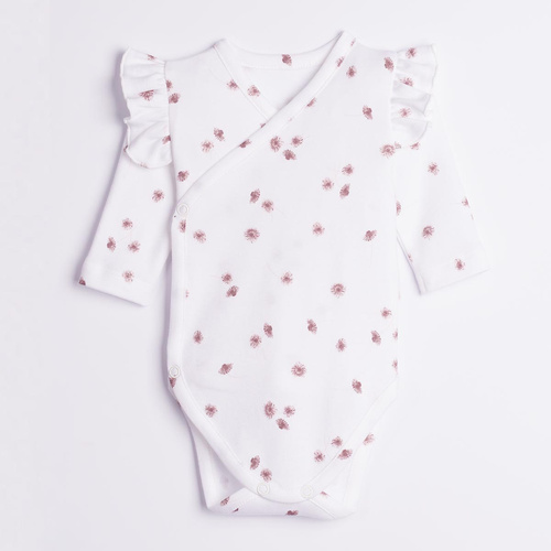 Nicol Hania 226094 body zavinovacie s dlhým rukávom kvetinové krémové