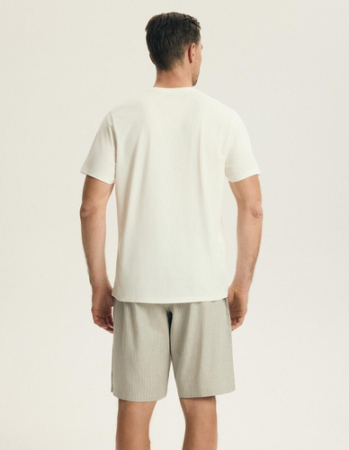 Pánske pyžamo Henderson 43454 Nigri krémové – 100% bavlna na leto