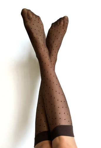 Podkolienky Puntini Veneziana cappuccino - jemné, s netlačiacim lemom | Pohodlie a elegancia