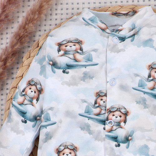 NINI BABY BEAR PILOT dojčenský overal z organickej bavlny ABN-5747/PIL