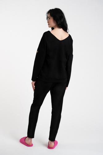 Karina Dámsky set s dlhým rukávom, nohavice Italian Fashion - čierna