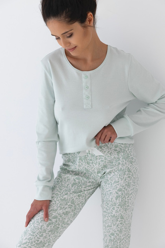 Dámske pyžamo Sensis Olive Interlock - mentolové