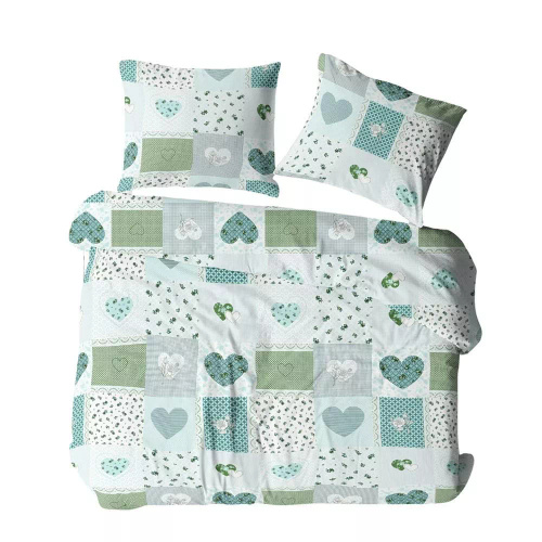 1111N Bielawa KARO tyrkysová kôra | 100% bavlna, gombíky, gramáž 140 g/m²