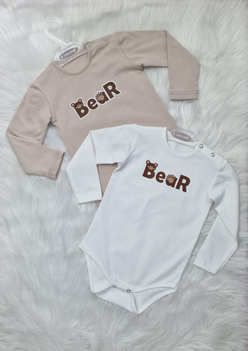 Body Bear Baby Bambarillo ecru | Bavlna, elastické, pohodlné