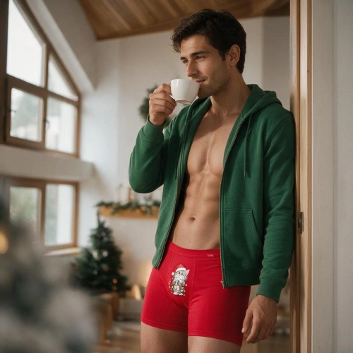 007/84 Cat 2 Pánske boxerky Cornette Christmas bavlnené priliehavé s vianočným vzorom