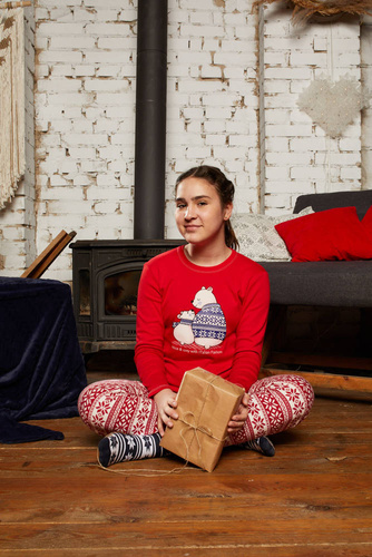 Arktyka Detské pyžamo Italian Fashion - červená/potlač