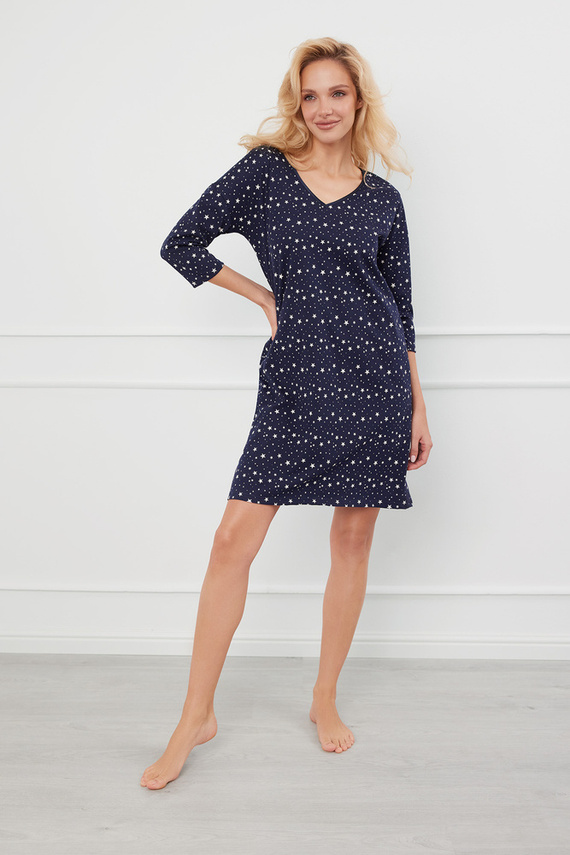 Nočná košeľa Libra, 3/4 rukáv Talianska móda - potlač