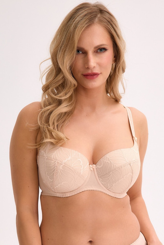 Gaia BS 0758 Micaela béžová podprsenka s plnými košíčkami - čipka, nastaviteľné ramienka, elegantná a pohodlná