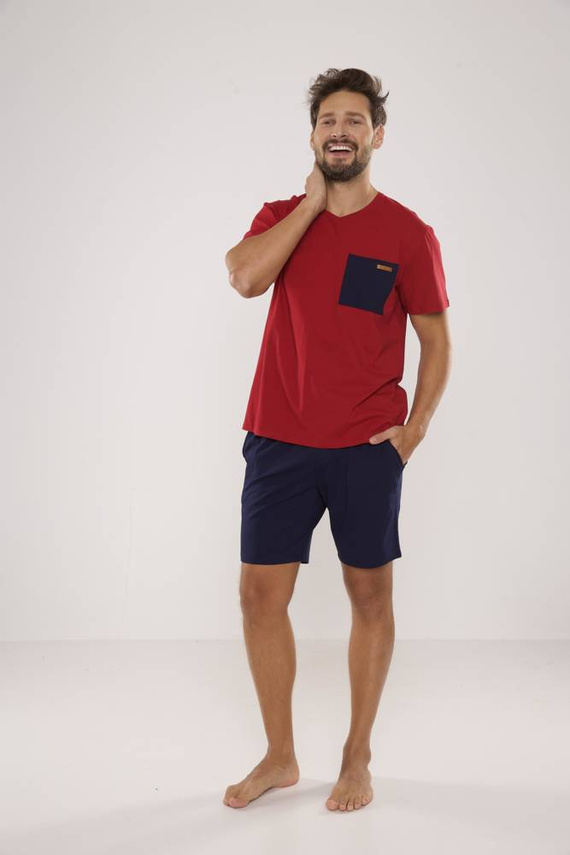 646 Kevin Pánske pyžamo De Lafense - bordové