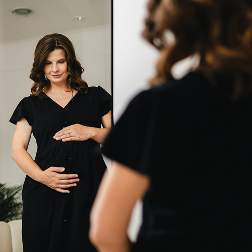 Linda Tehotenská košeľa Eevi čierna - na dojčenie, elastická, priedušná, poľská kvalita