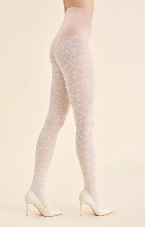 1235 Perse pančuchy Gabriella ecru- ornament 60 den, 3D technológia