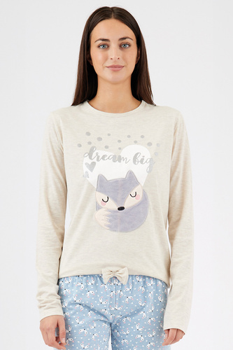 Zerda Sorbetto - dámske bavlnené pyžamo s 3D aplikáciou