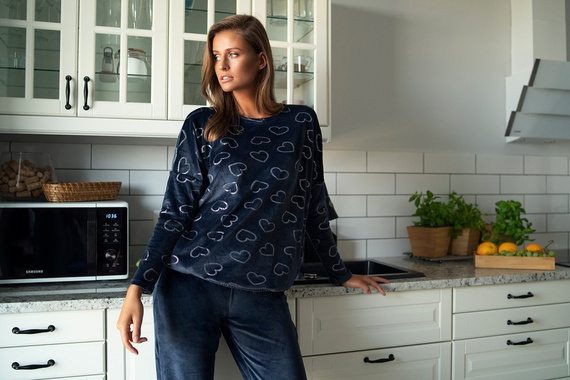 Dámska súprava Elixir Long. rukáv, dĺžka. talianske módne nohavice námornícka modrá