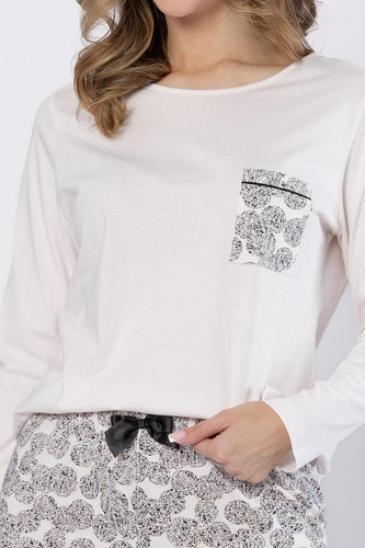 Baśka 1698 Leveza pyžamo čierne - klasické, dvojdielne, pohodlné