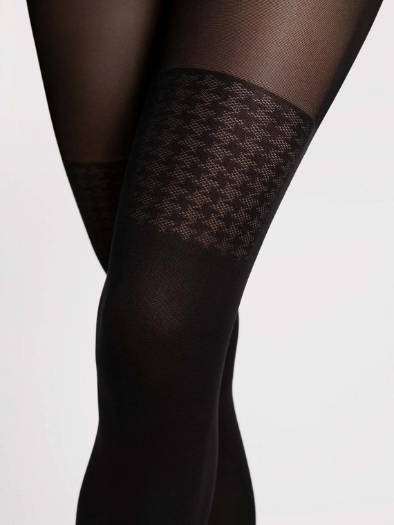 Fiore G6140 Pepita Black pančuchové nohavice 40 DEN imitujúce pančuchy pepitka