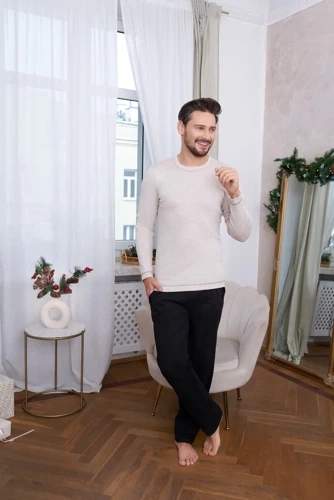 Zermat Pánske pyžamo s dlhým rukávom, dlhé nohavice Talianska móda