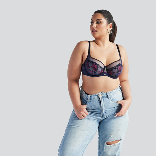 2120 Mäkká podprsenka Ava - tmavomodrá