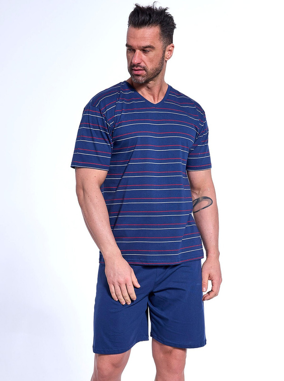 330/48 Various Piżama męska krótki rękaw, spodenki Cornette granatowy