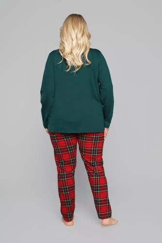 Zorza dámske pyžamo s dlhým rukávom, nohavice Talianska móda - zelená/potlač