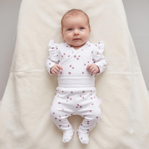 Nicol Hania 226009 Polodupačky pre bábätká 100 % bavlna Kvetinky krémové