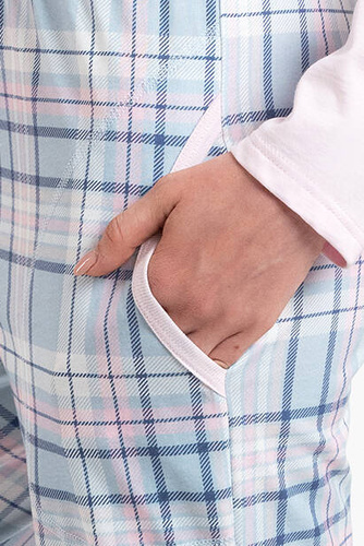 Emilly Rozopínateľné dámske pyžamo s dlhým rukávom a nohavicami Italian Fashion - ružová/print