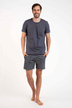 Lars Pánske pyžamo s krátkym rukávom graphite