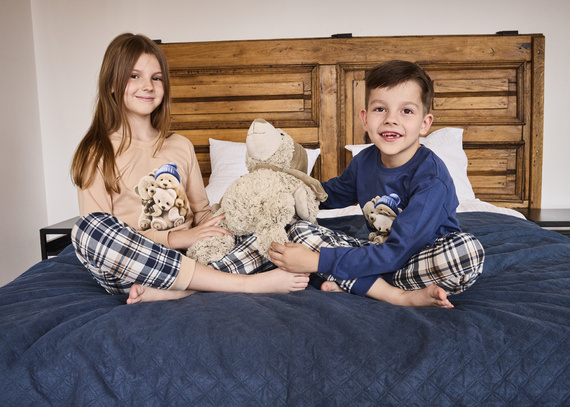 593/174 966/174 Chlapčenské pyžamo Cornette Bears | Bavlna, dlhý rukáv, károvaná nohavica