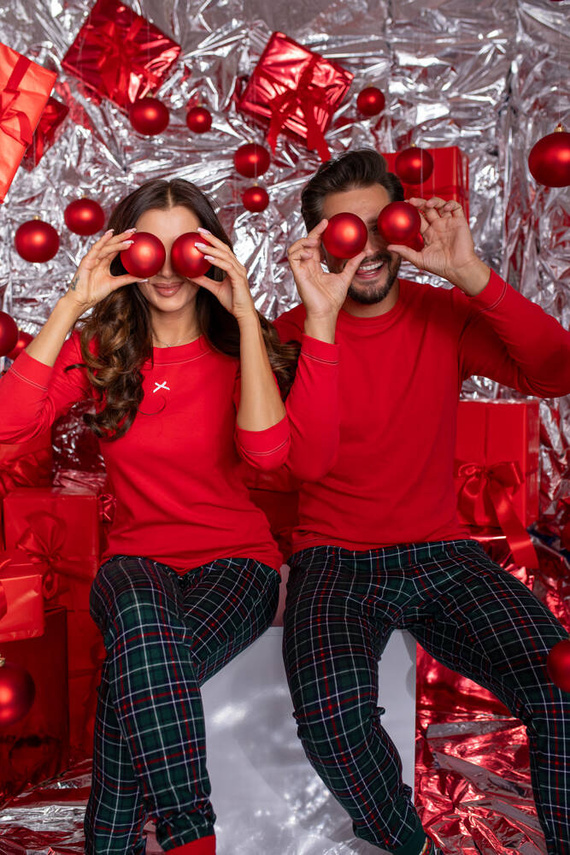 Fogo Pánske pyžamo s dlhým rukávom, dlhé nohavice Talianska móda - červená/potlač