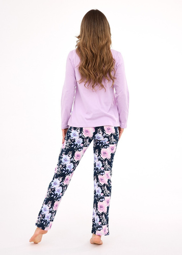 Dámske pyžamo Natalie 145/462 Cornette, bavlna, dlhý rukáv, každodenný štýl a pohodlie