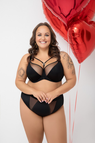 G002 Mäkká podprsenka Lilu Gorsenia čierna - silný zdvih, veľké poprsie