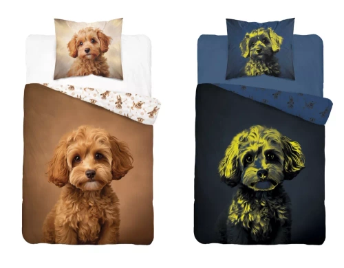 5421 A Rudy Piesek Pościel bawełniana świecąca w ciemności Detexpol