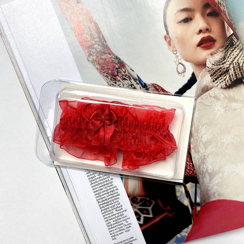 221 De Lafense šifónové podväzky - červené