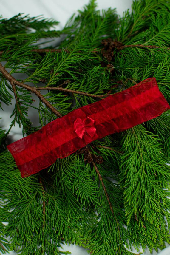 221 De Lafense šifónové podväzky - červené