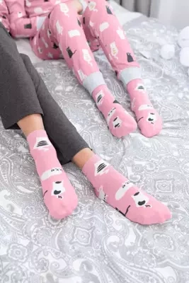 S124Z Bami Ponožky Ponožky Italian Fashion pink/white/graphite