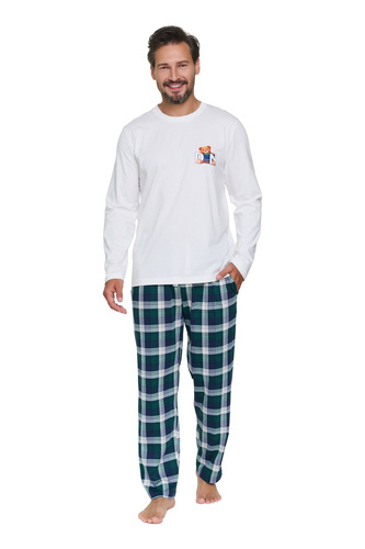 Pánska pyžama Doctor Nap 7514 Teddy 100 % bavlna, dlhý rukáv, nohavice