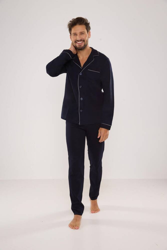 729 Norberto Pánske pyžamo De Lafense - tmavomodré