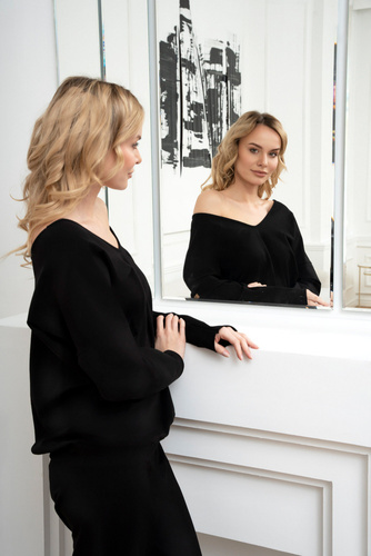 Karina Dámsky set s dlhým rukávom, nohavice Italian Fashion - čierna