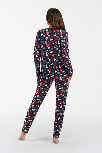 Cookies Dámske pyžamo s dlhým rukávom a dlhými nohavicami Italian Fashion - potlač