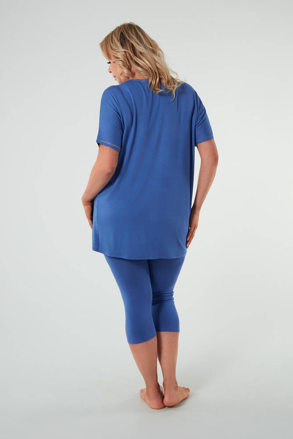 Dámske pyžamo Natura s krátkym rukávom a 3/4 nohavicami Italian Fashion - modré